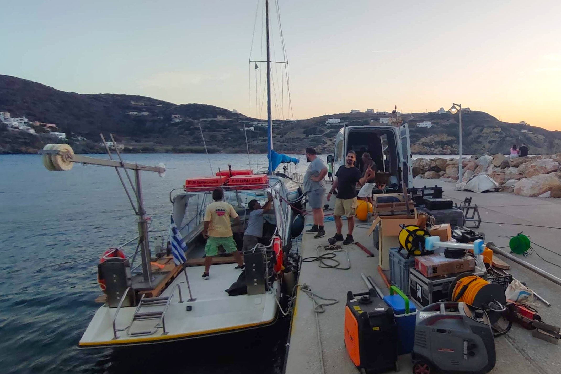 Getting ready for the Vodafone Posidonia Program @ Syros Island